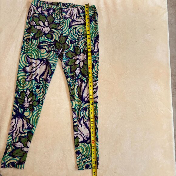 LuLaRoe OS Leggings – Floral Abstract Multicolor Buttery Soft - Picture 3 of 4
